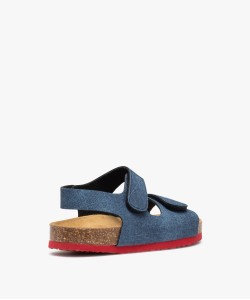 Sandales garçon en toile denim avec brides à scratch